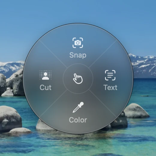 The ring: Snap, Text, Color and Cut around the ball, revealed by pressing and holding